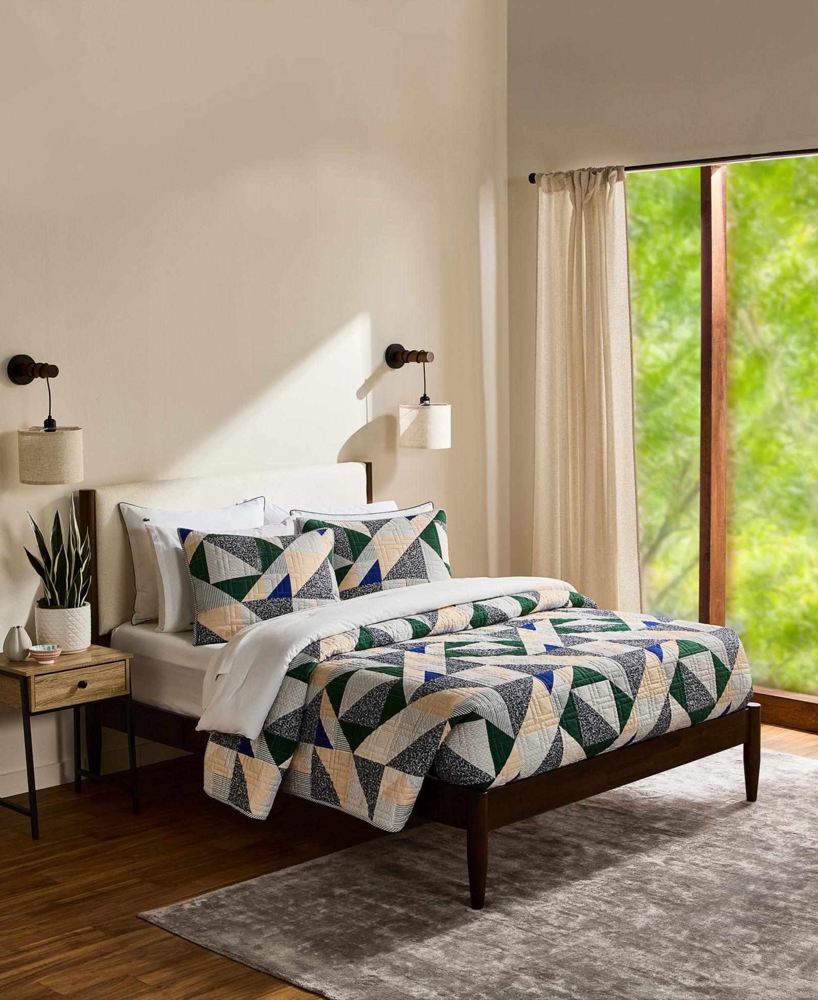 Lacoste Home Signature хлопковый комплект из 3 предметов, Full/Queen