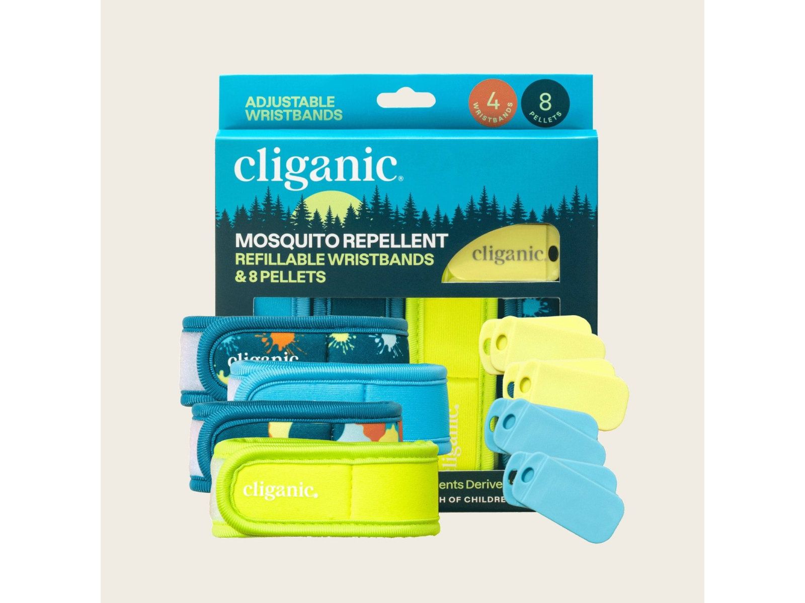 Mosquito Repellent Refillable Wristbands - 4PK & 8 Refills