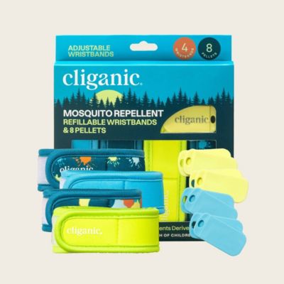Cliganic браслеты от комаров, 4 шт. и 8 сменных блоков
