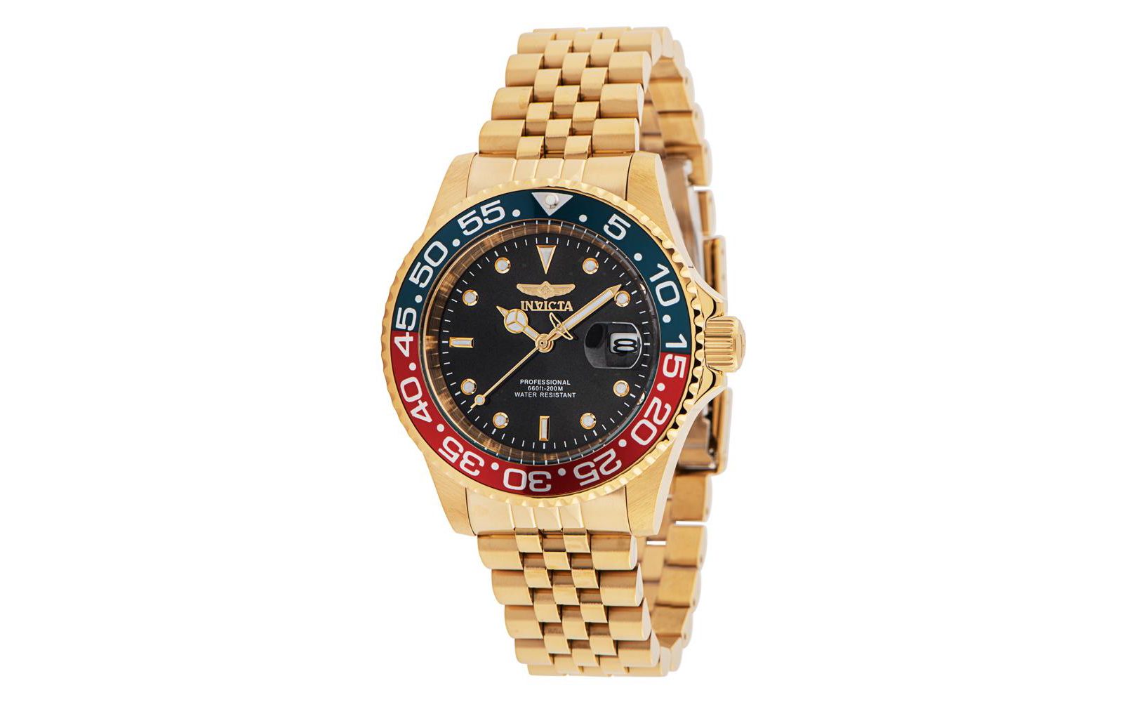 Invicta Men's 36041 Pro Diver Quartz 3 Hand Black Dial Watch