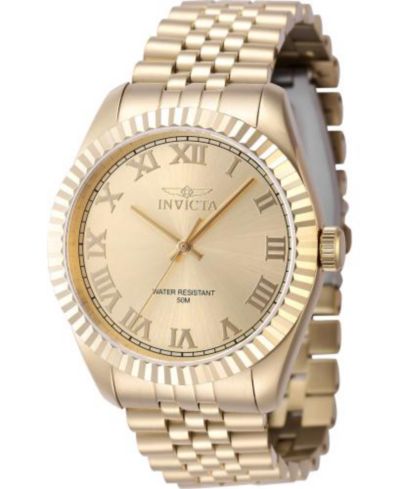 Мужские часы Invicta 47406 Specialty Quartz 3 Hand Gold Dial