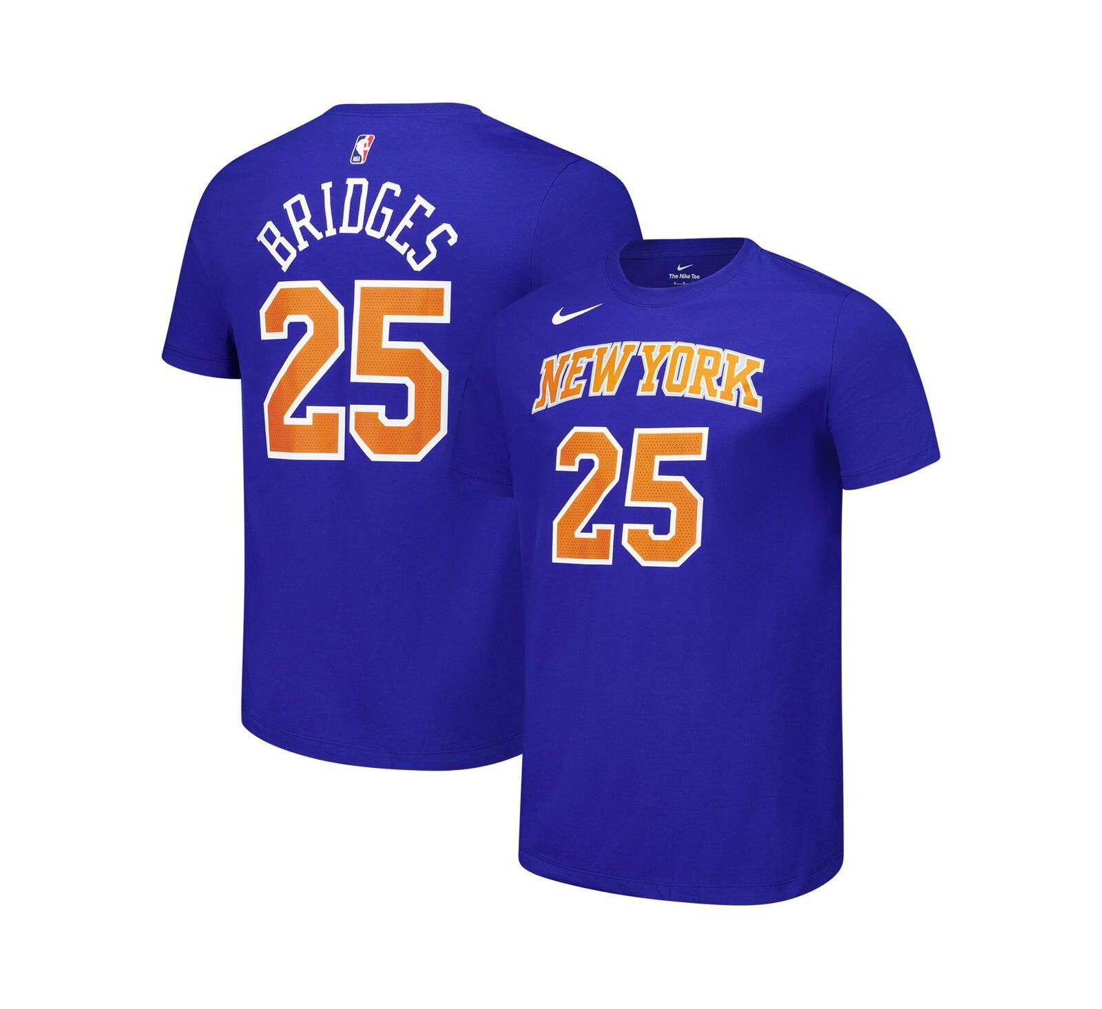 Nike Men's and Women's Mikal Bridges Blue New York Knicks Name & Number T-Shirt