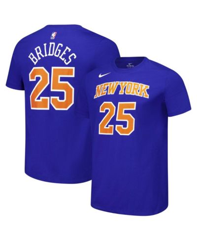Мужская футболка Nike Mikal Bridges Blue New York Knicks с именем и номером