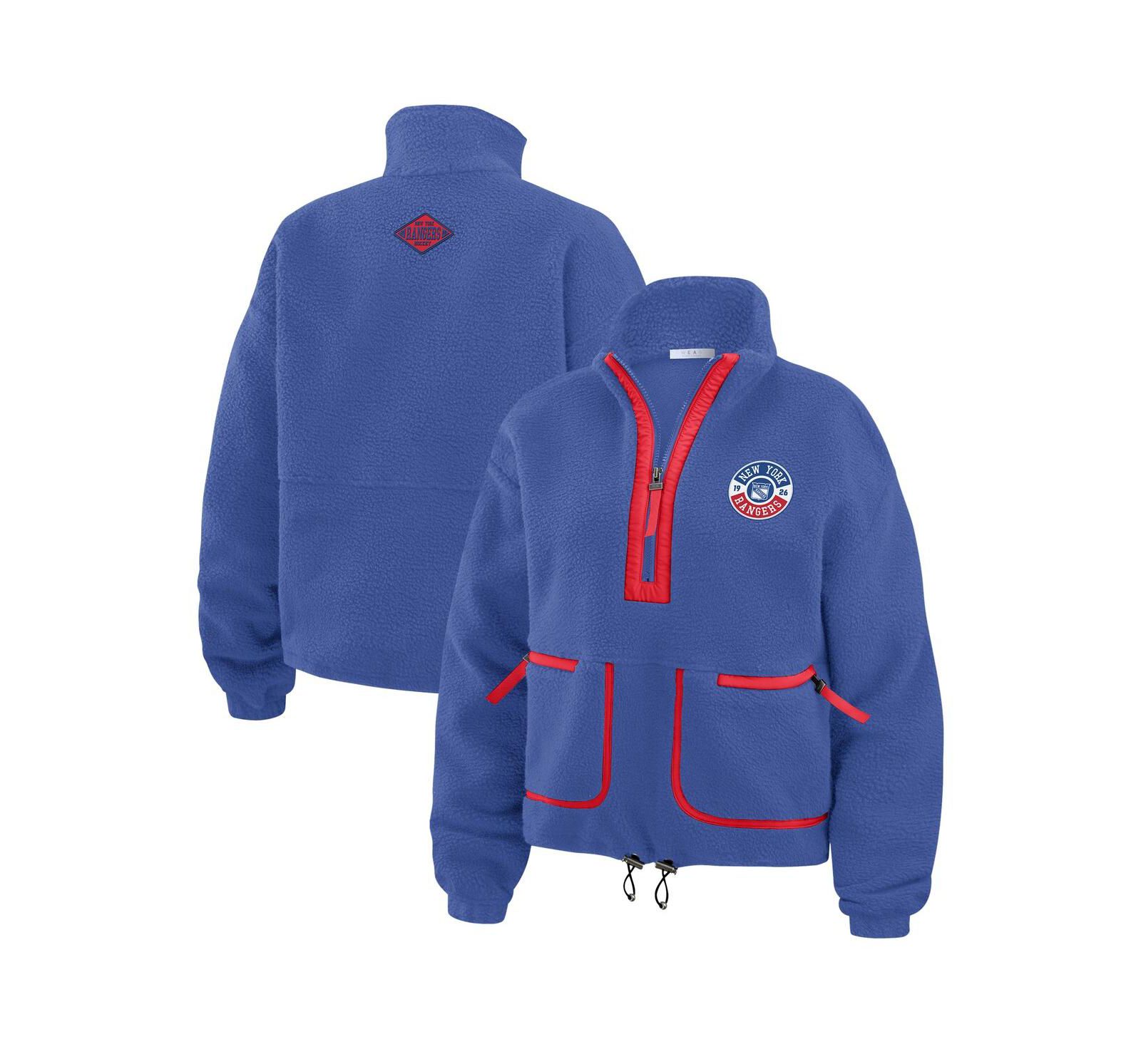 WEAR by Erin Andrews Женская куртка Polar Fleece Half-Zip синяя