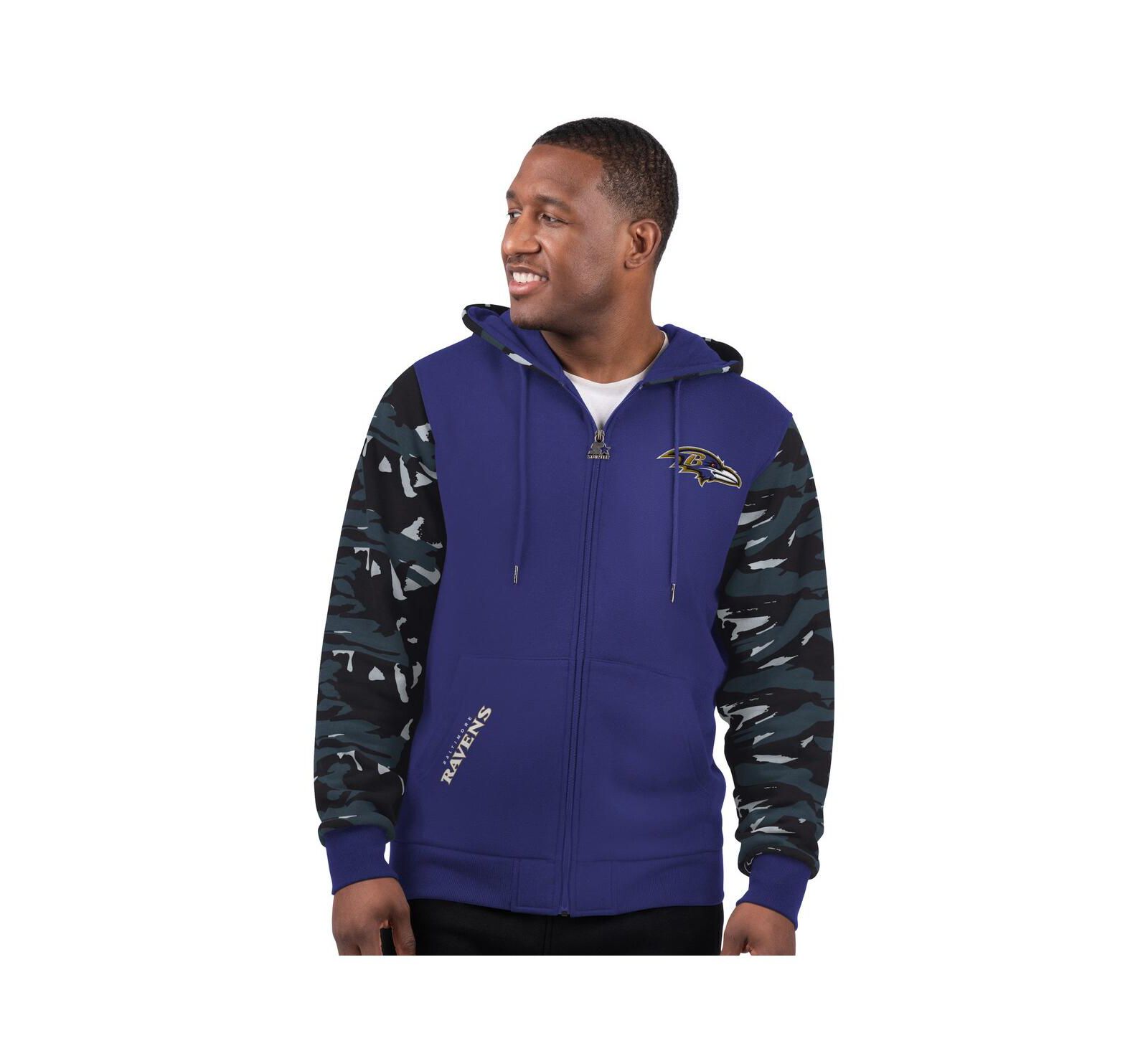 Мужское худи Starter Purple Baltimore Ravens Thursday Night Gridiron Full-Zip