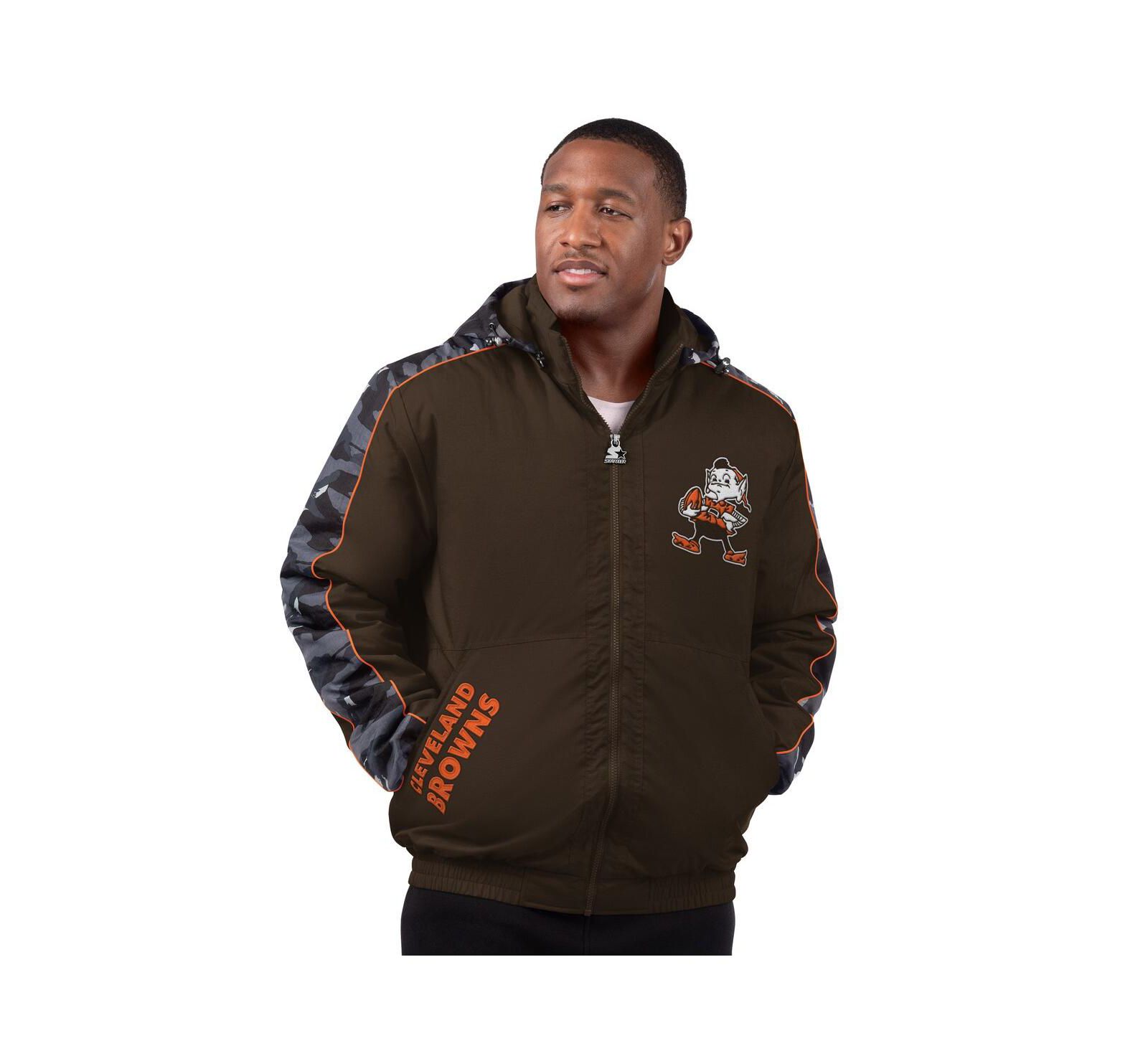 Starter Men's Brown Cleveland Browns Thursday Night Gridiron Full-Zip Hoodie Jacket