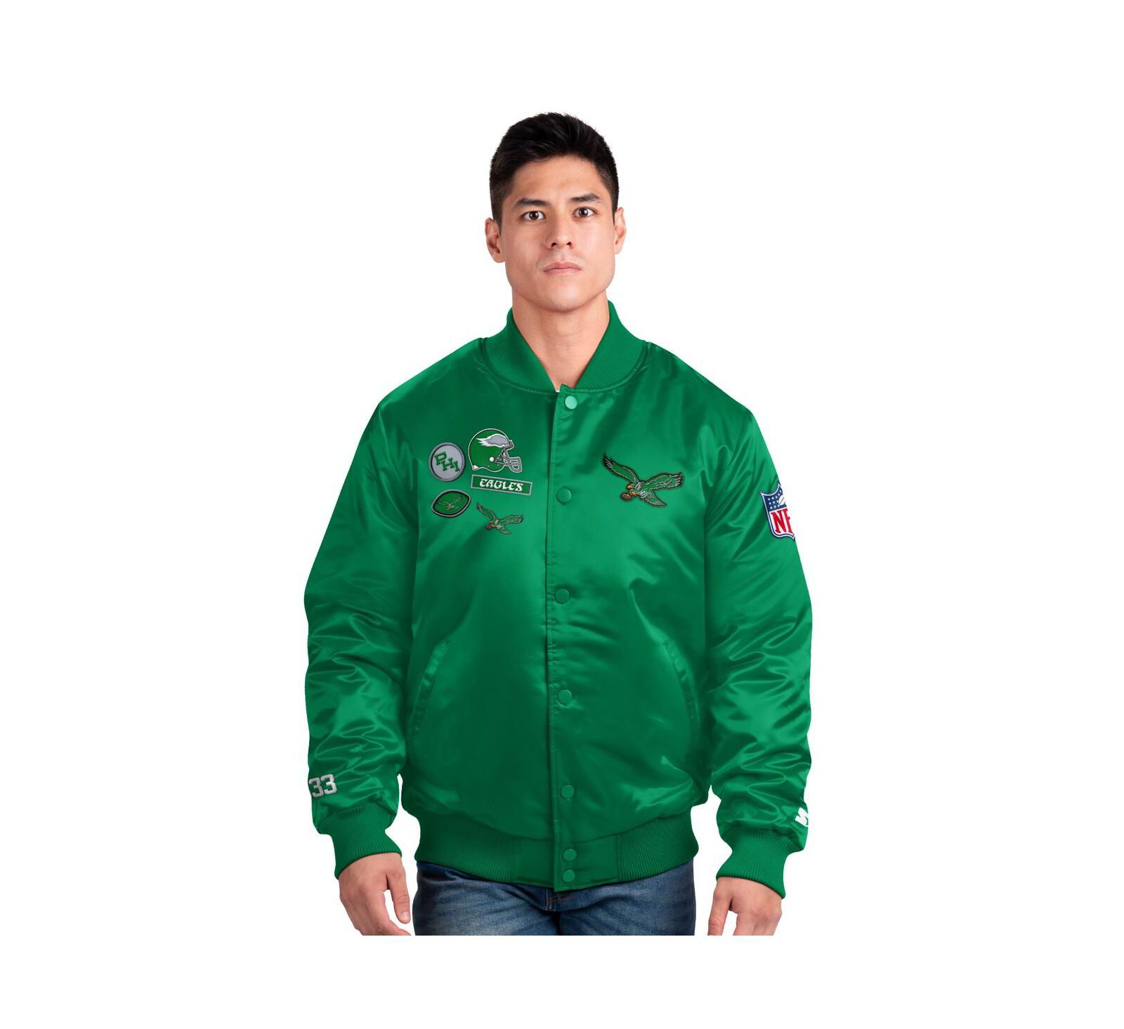Мужская куртка Starter Philadelphia Eagles Exclusive Satin Full-Snap Varsity