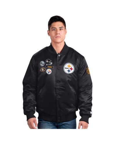 Мужская атласная куртка Starter Pittsburgh Steelers Exclusive Full-Snap Varsity