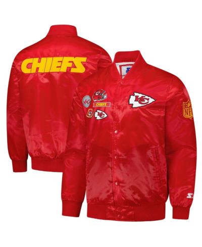 Мужская атласная куртка Starter Red Kansas City Chiefs Exclusive Full-Snap Varsity
