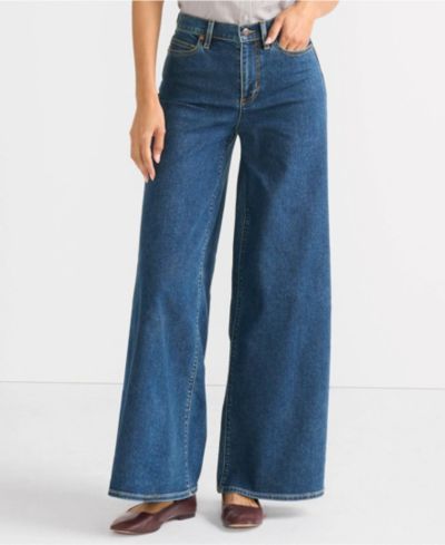 Lands' End Women's Recover Denim High Rise Extra Wide Leg Jeans