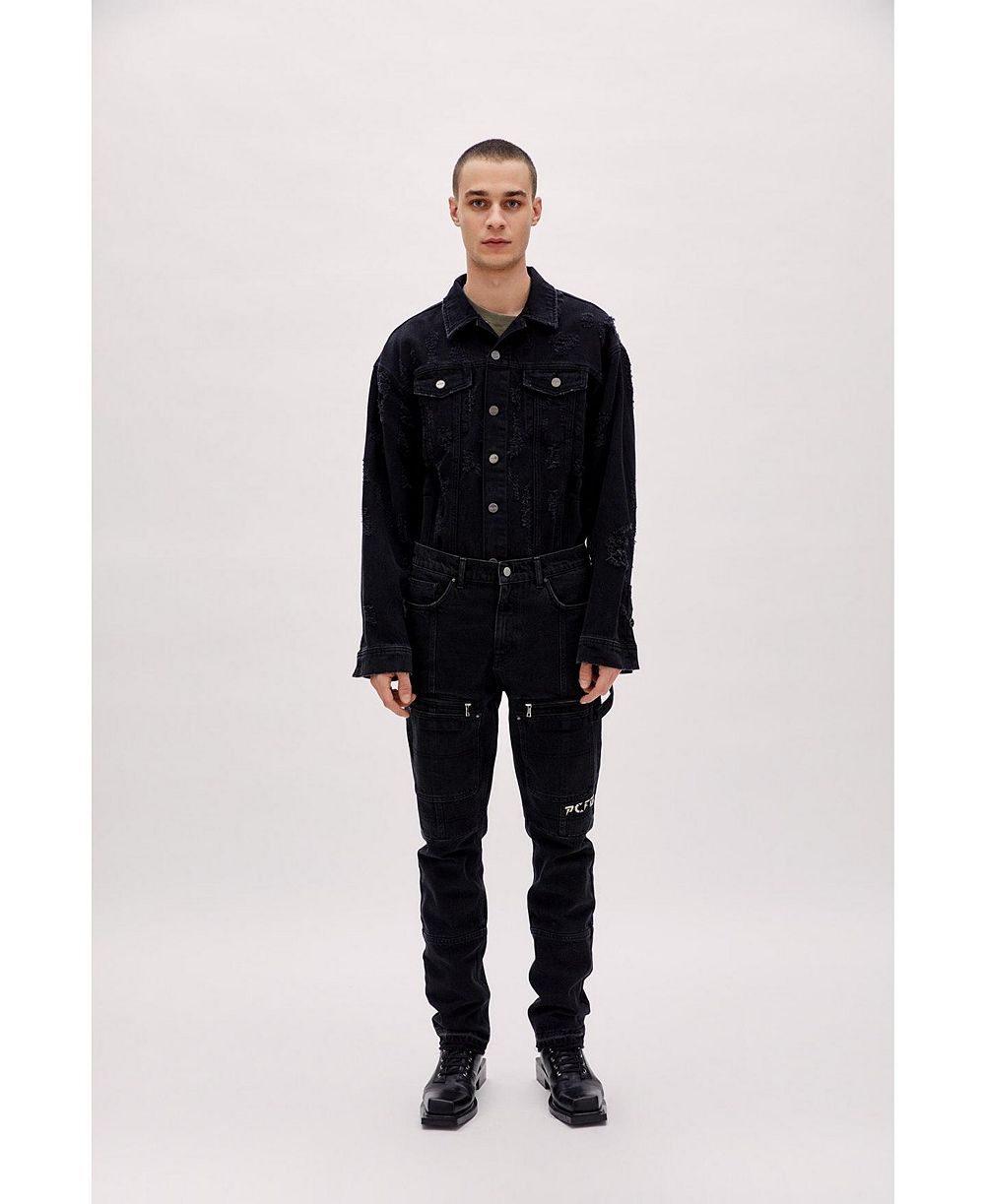 PCFG Men's Cargo Denim Pant With Zip