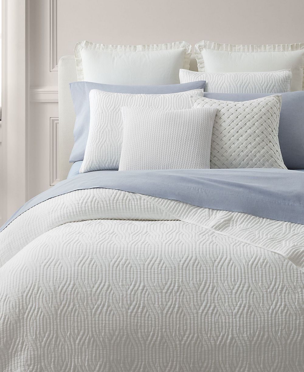 Lauren Ralph Lauren Wiley White Jacquard Quilt, Full/Queen