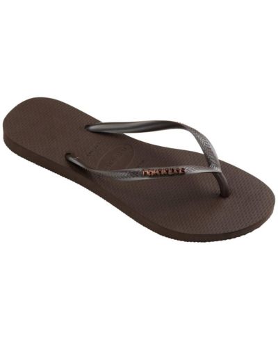 Havaianas Women's Slim Logo Metallic Round Toe Sandals