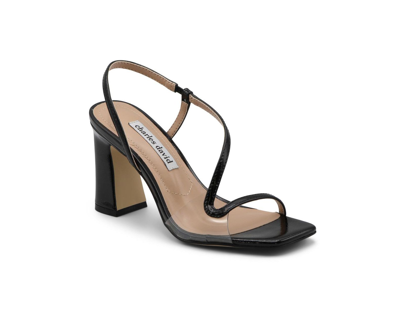 Женские босоножки Charles David Rochelle Chunky High Heel Asymmetric Straps Dress