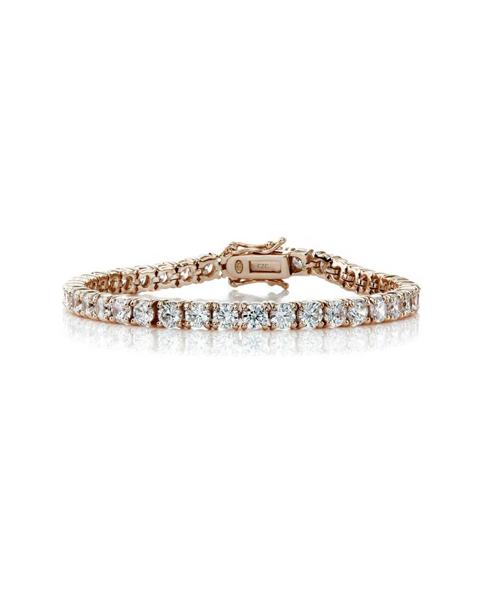 Браслет Genevive Classic Sterling Silver Radiant Cubic Zirconia Tennis