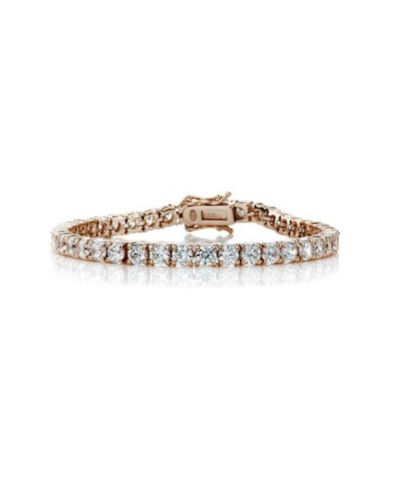 Genevive Classic Sterling Silver Radiant Cubic Zirconia Tennis Bracelet