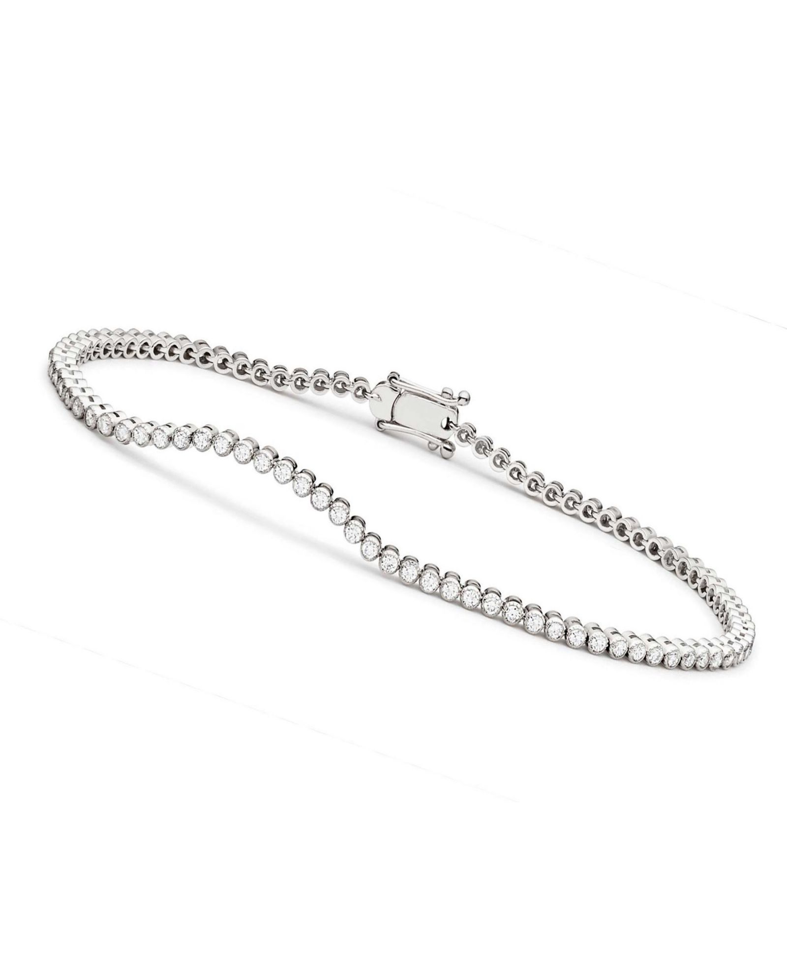Genevive браслет-теннис Genivev Minimalist White Gold Plated Brilliant CZ Bezel