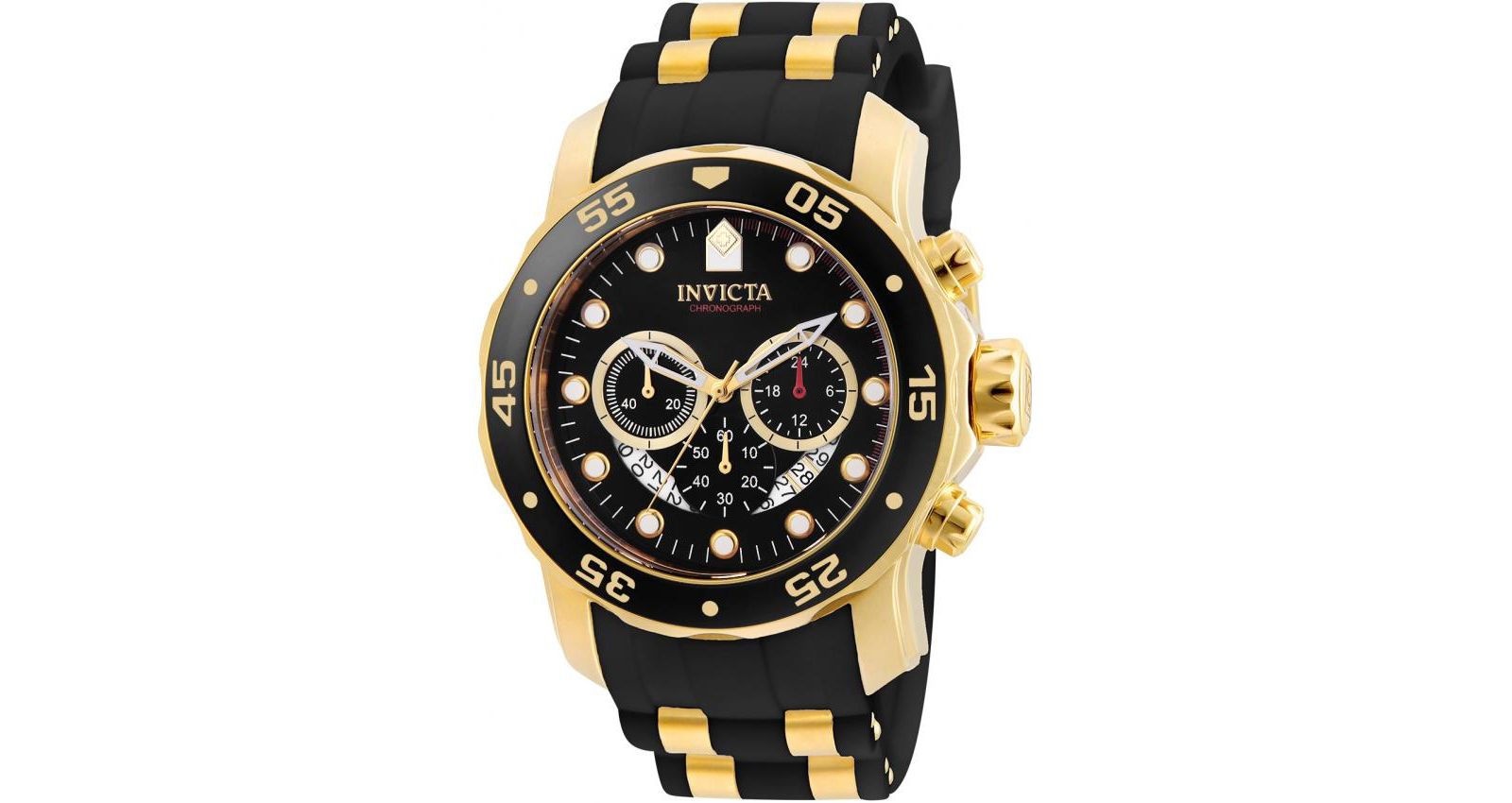 Мужские часы Invicta 6981 Pro Diver Quartz Multifunction Black Dial