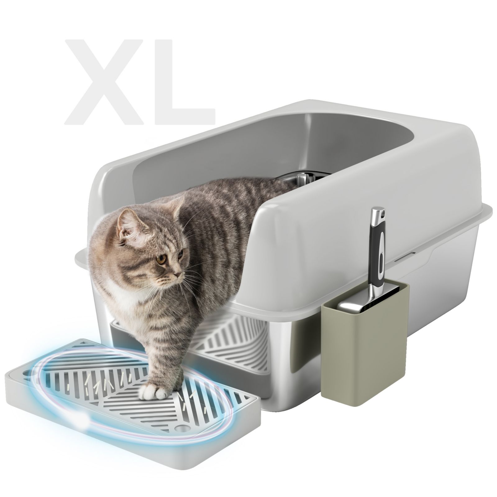 Лоток для кошек PawHut Stainless Steel High Sided