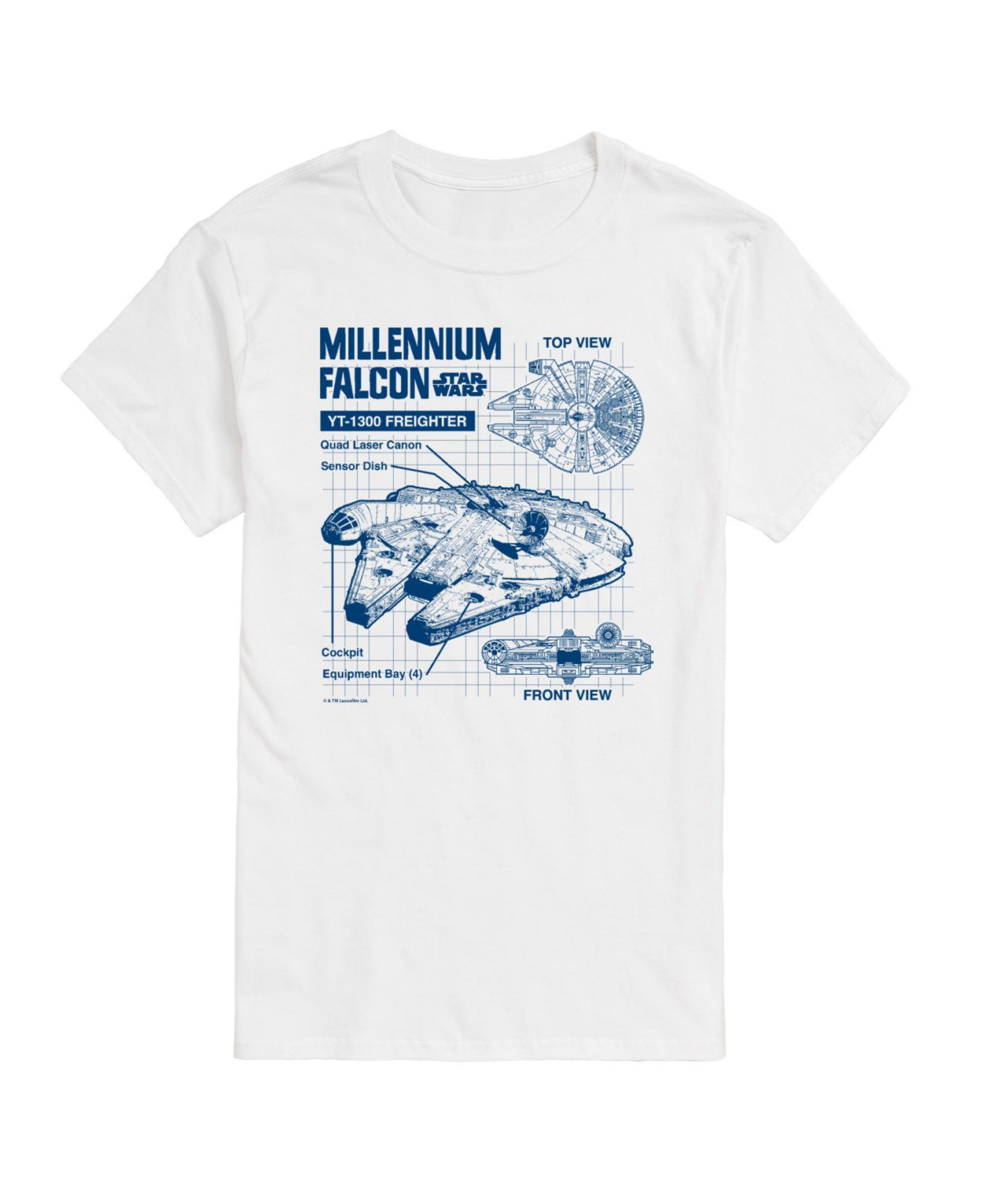 AIRWAVES Men's Star Wars Millennium Falcon Short Sleeve T-Shirt