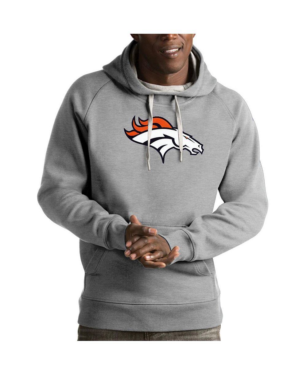 Мужской худи Antigua Denver Broncos Victory в цвете Heather Gray