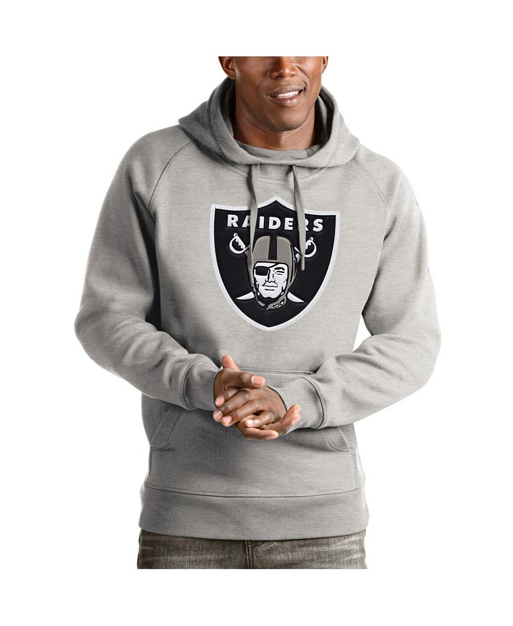 Мужское худи Antigua Las Vegas Raiders Victory, серое меланж