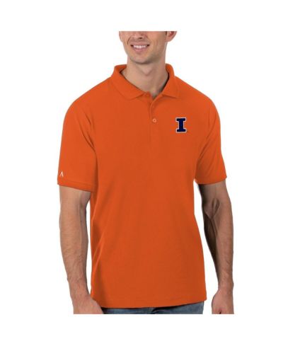 Antigua Men's Orange Illinois Fighting Illini Legacy Pique Polo