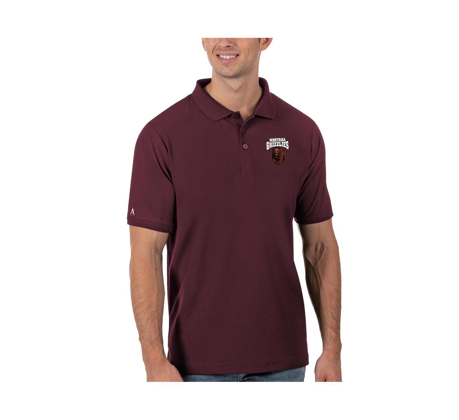 Мужское поло Antigua Maroon Montana Grizzlies Legacy Pique