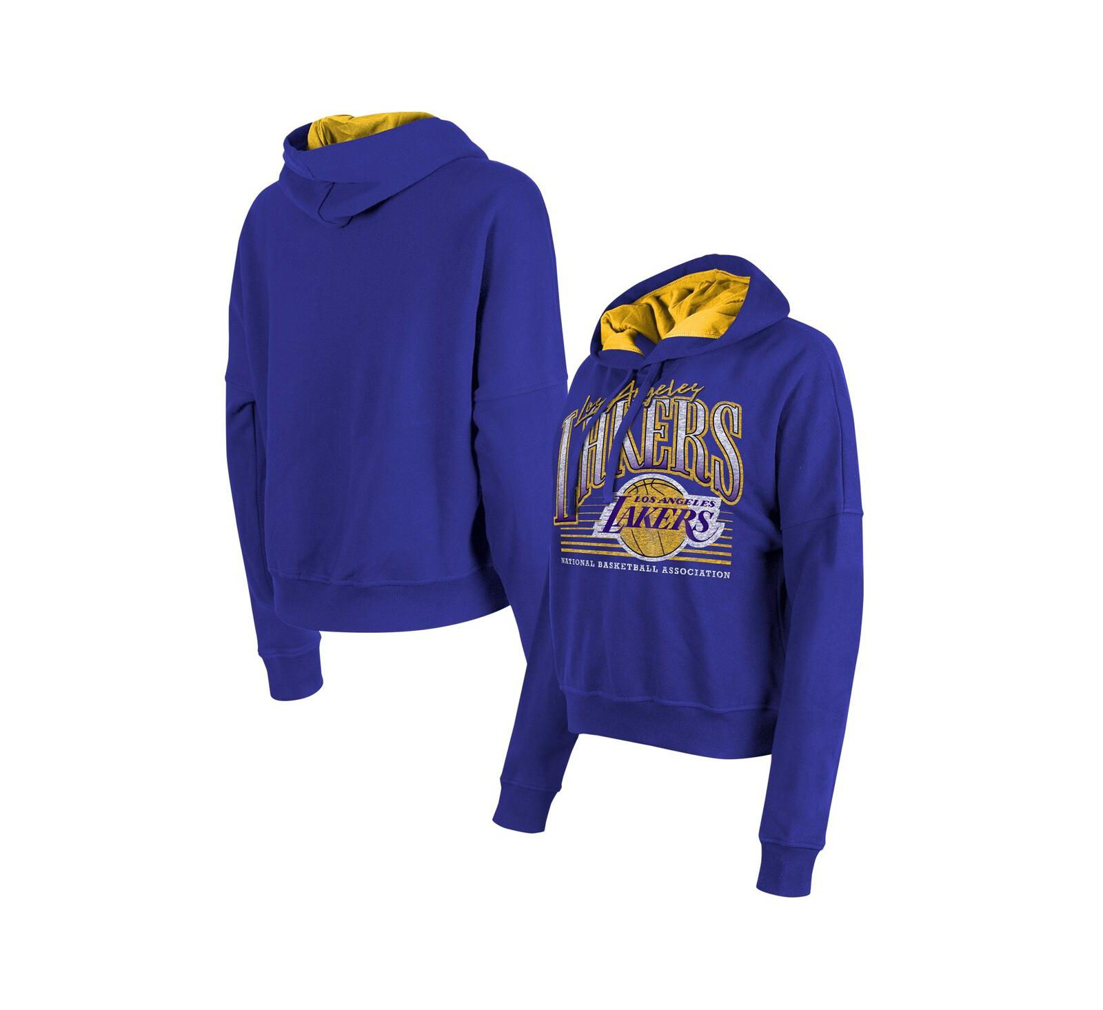 New Era Women's Purple Los Angeles Lakers Boxy Pullover Hoodie