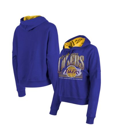 Женская укороченная толстовка New Era Purple Los Angeles Lakers Boxy Pullover Hoodie