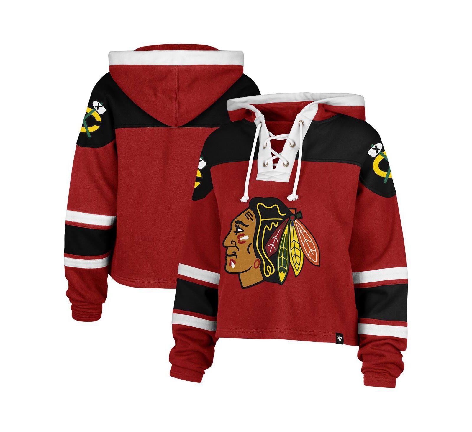 '47 Brand Женский укороченный свитшот Chicago Blackhawks красный