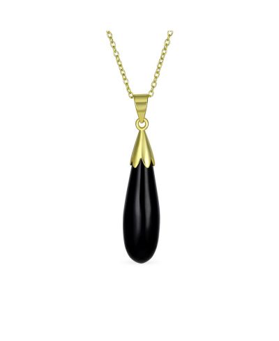 Колье с кулоном из натурального камня в форме удлиненной капли Bling Jewelry