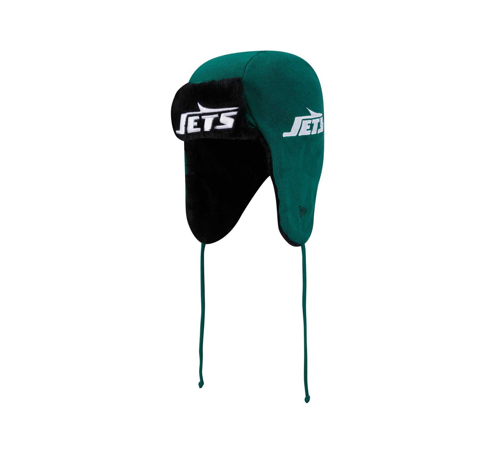 New Era Men's Green New York Jets Helmet Head Trapper Knit Hat