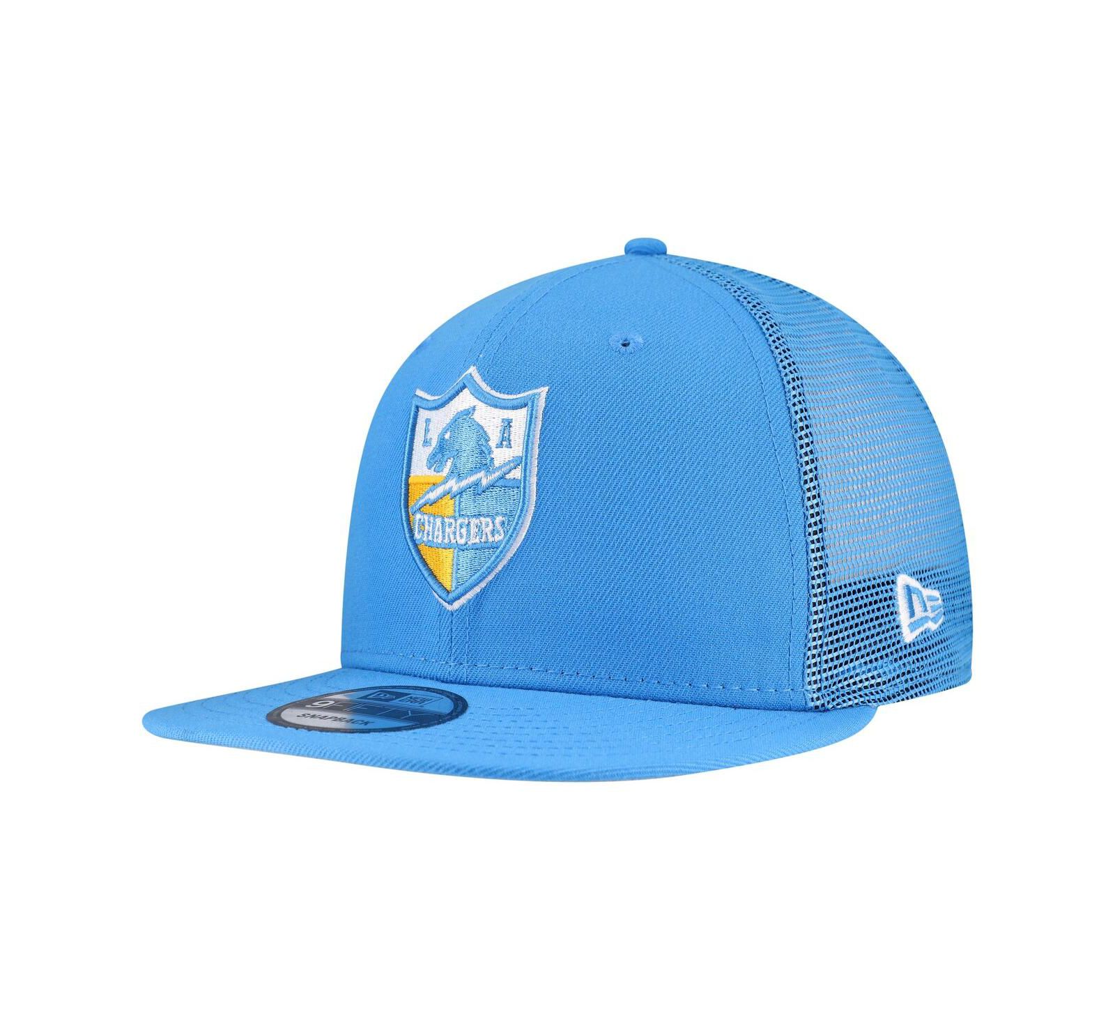 New Era Men's Powder Blue Los Angeles Chargers Throwback Main Trucker 9FIFTY Snapback Hat