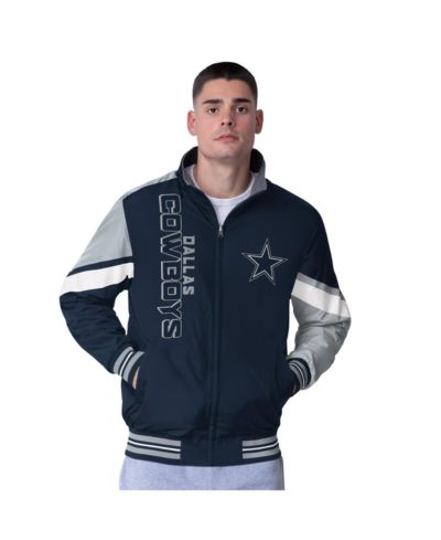 G-III Sports by Carl Banks Men's Navy Dallas Cowboys Strong Arm Reversible Full-Zip Jacket