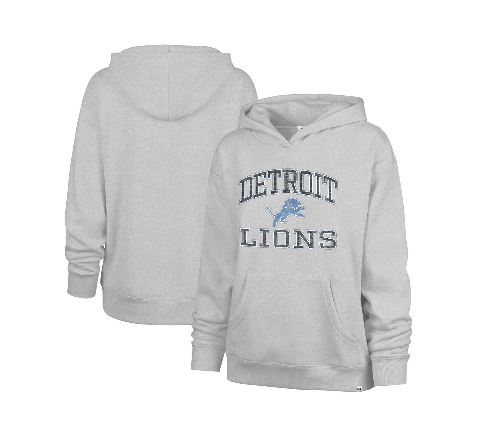 '47 Brand Женское худи Detroit Lions Clarity Naomi серого цвета