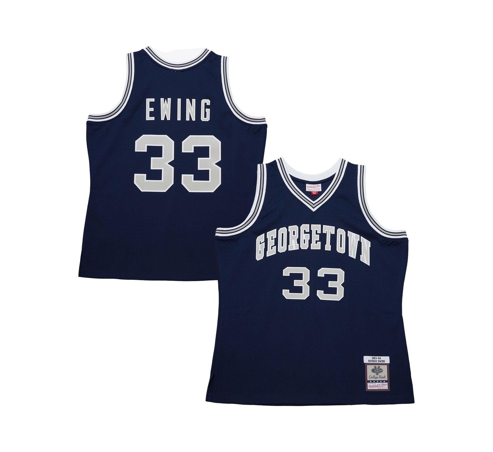 Мужская джерси Mitchell & Ness Navy Patrick Ewing Georgetown Hoyas 1983/84