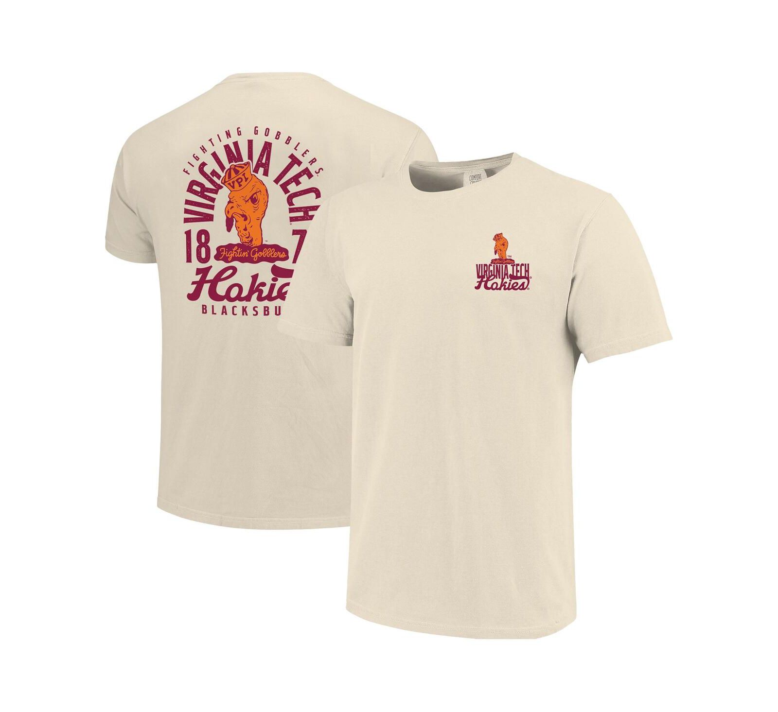 Мужская футболка Image One Virginia Tech Hokies Comfort Colors кремового цвета