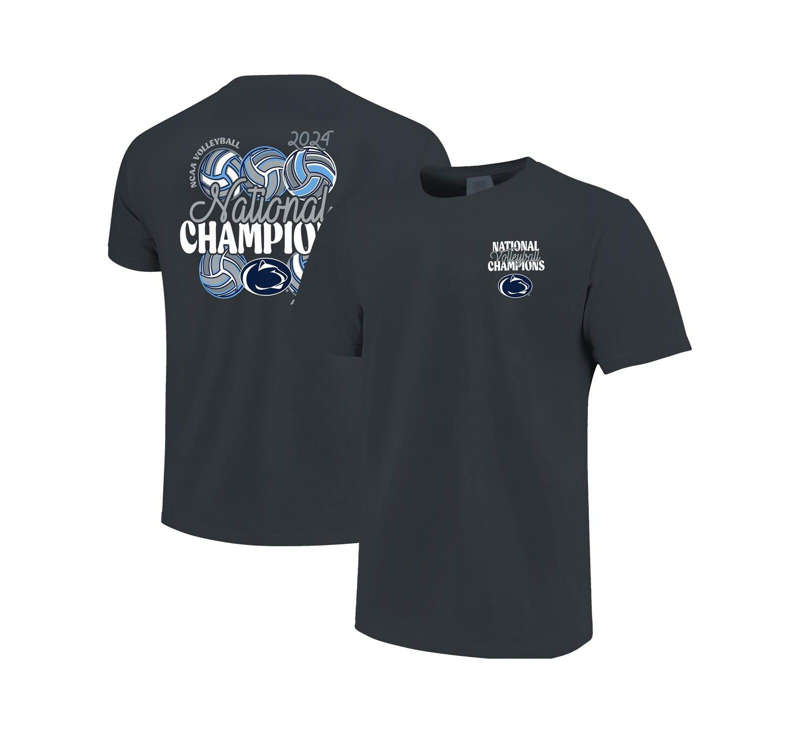 Image One Men's Denim Penn State Nittany Lions 2024 NCAA Women's Volleyball National Champions Stacked Comfort Colors T-Shirt