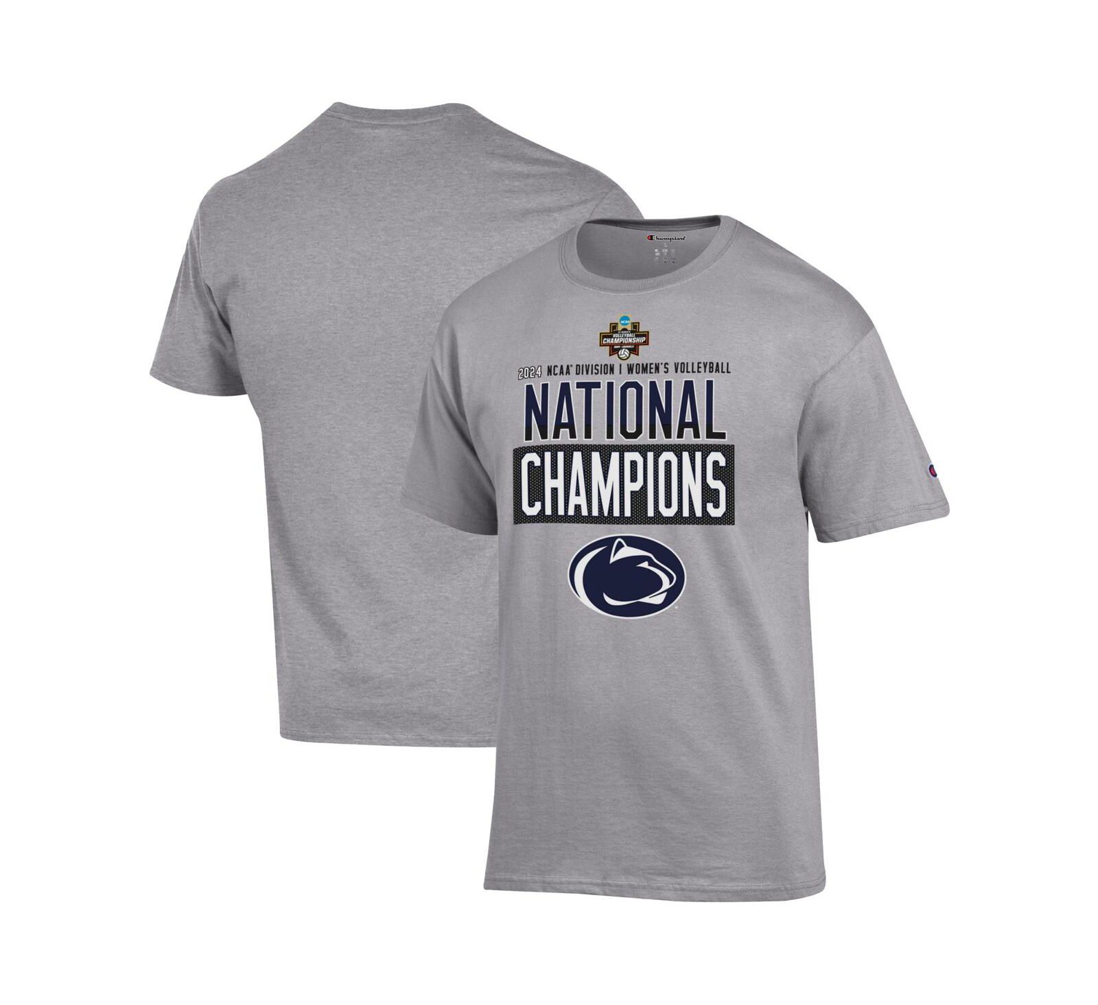 Champion Men's Gray Penn State Nittany Lions 2024 NCAA Women's Volleyball National Champions Locker Room T-Shirt