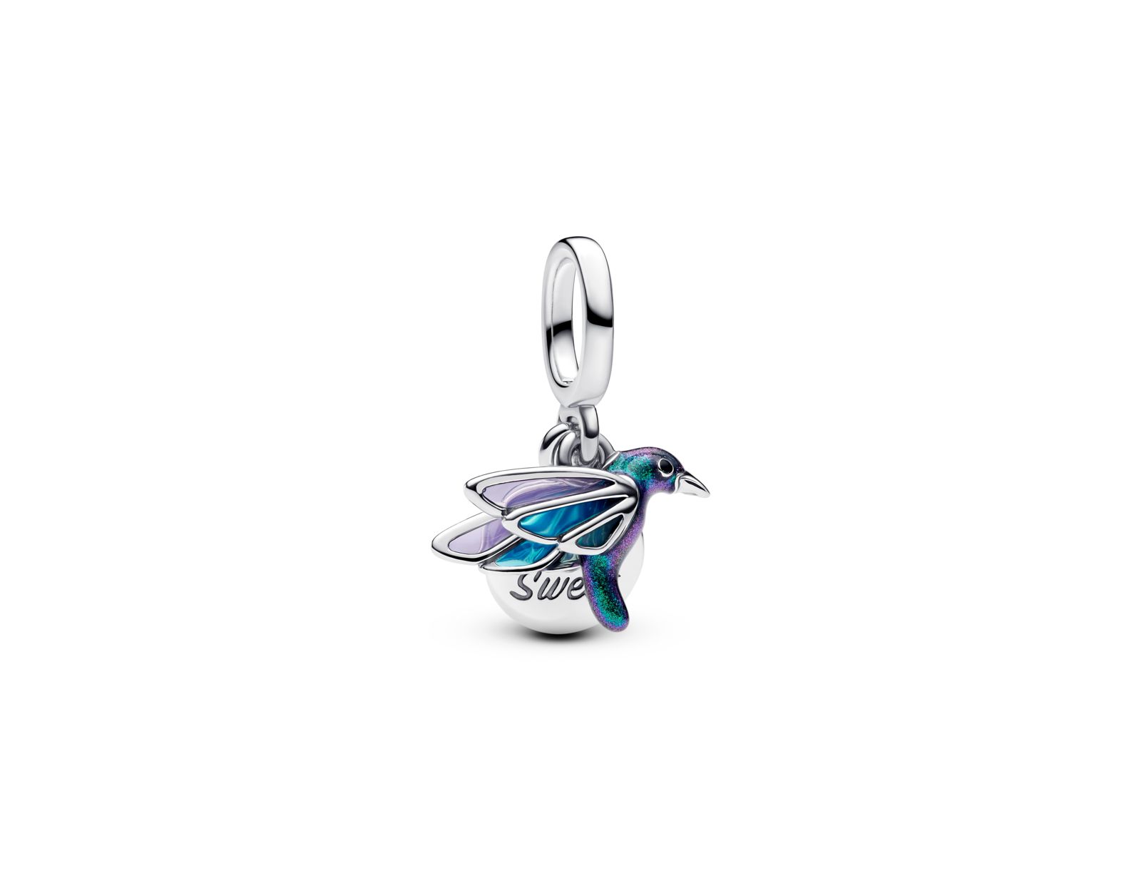 Pandora Серебряный шарм Hummingbird Double Dangle из стерлингового серебра