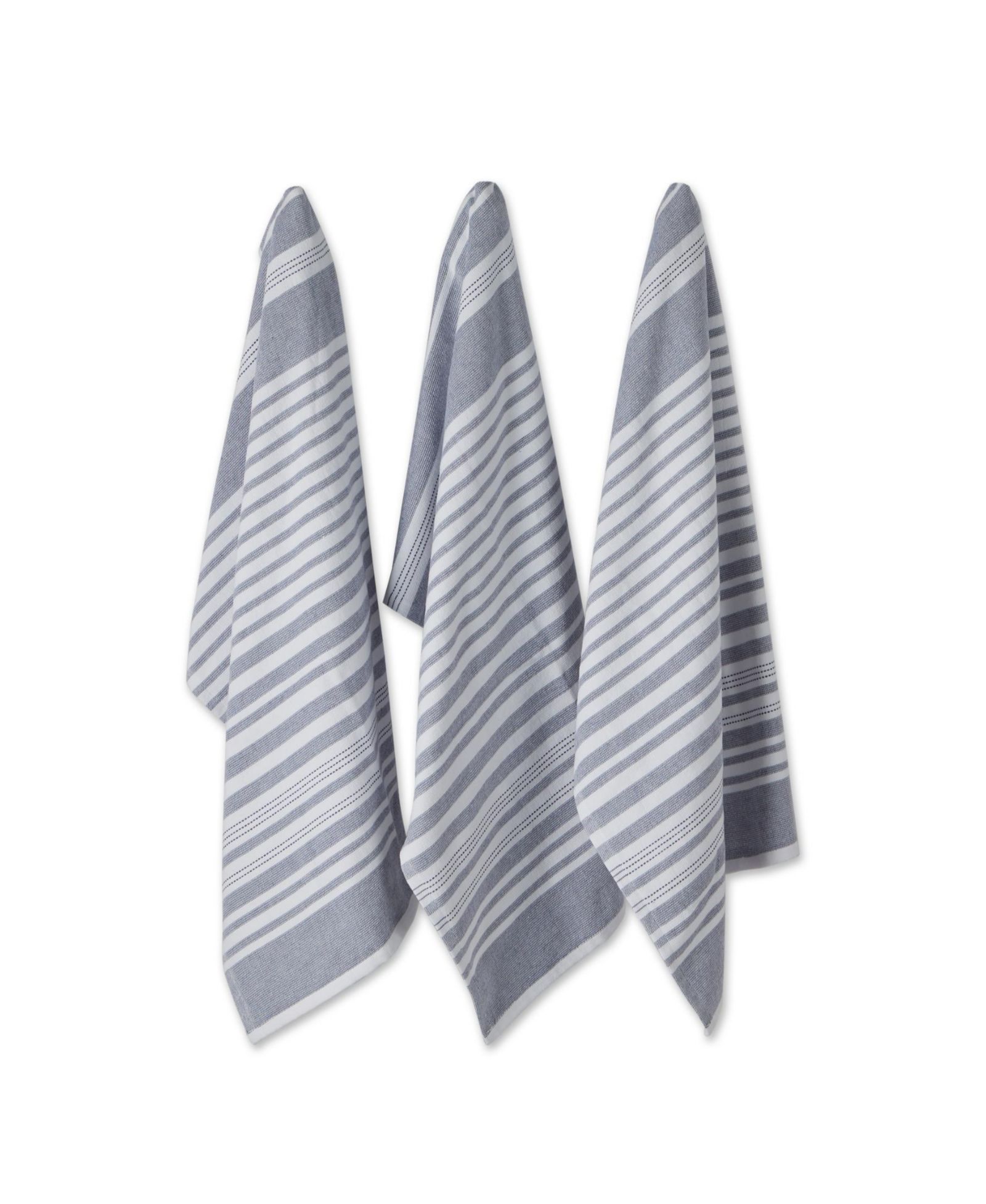 Набор кухонных полотенец Design Imports French Terry Variegated Stripe Cotton 3 Pack, 18" x 28"