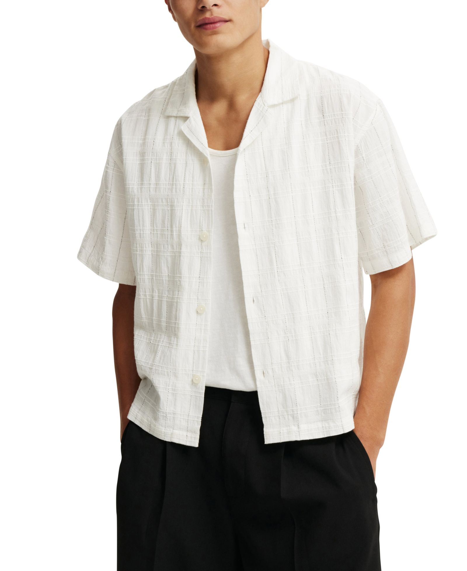 COTTON ON Мужская рубашка Box Fit Short Sleeve