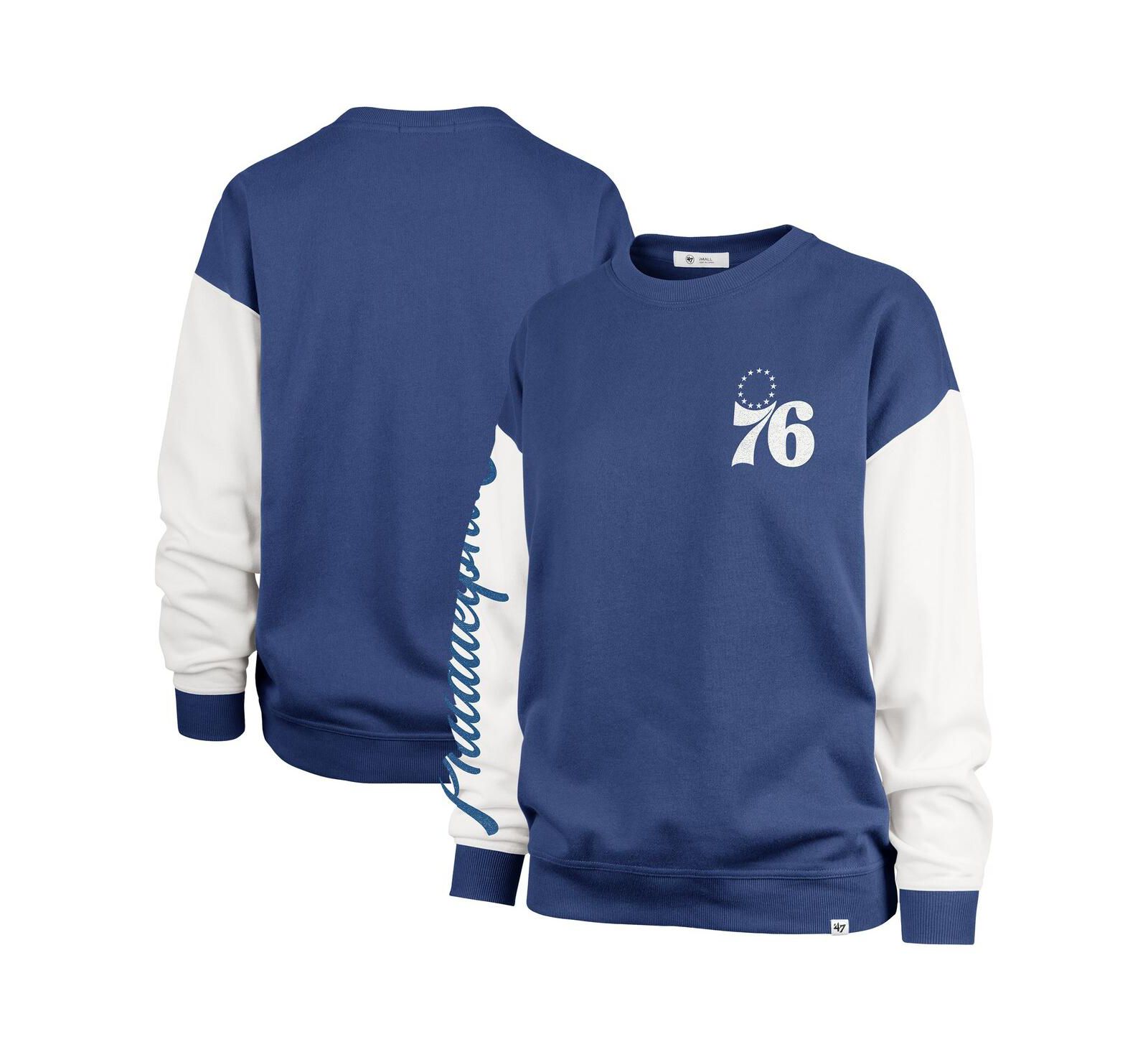Женская толстовка '47 Brand Royal Philadelphia 76ers Plus Size Oversized Rise Andie Pullover