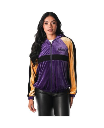 The Wild Collective Женское худи на молнии Los Angeles Lakers Velour, фиолетовое