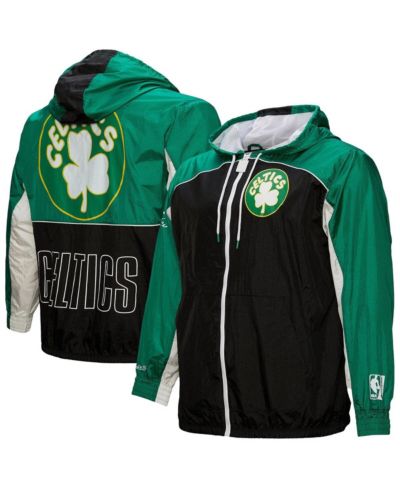 Мужская ветровка Mitchell & Ness Black Boston Celtics Hardwood Classics Big Shot Premium Full-Zip