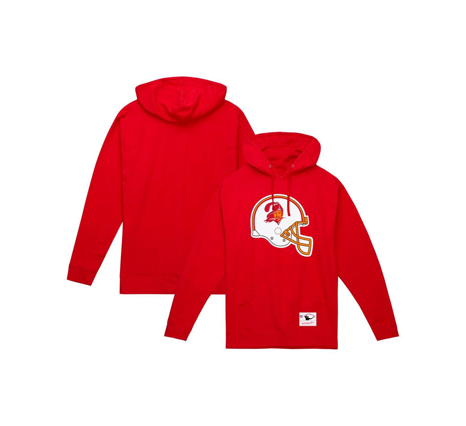 Мужское винтажное худи Mitchell & Ness Red Tampa Bay Buccaneers с логотипом шлема