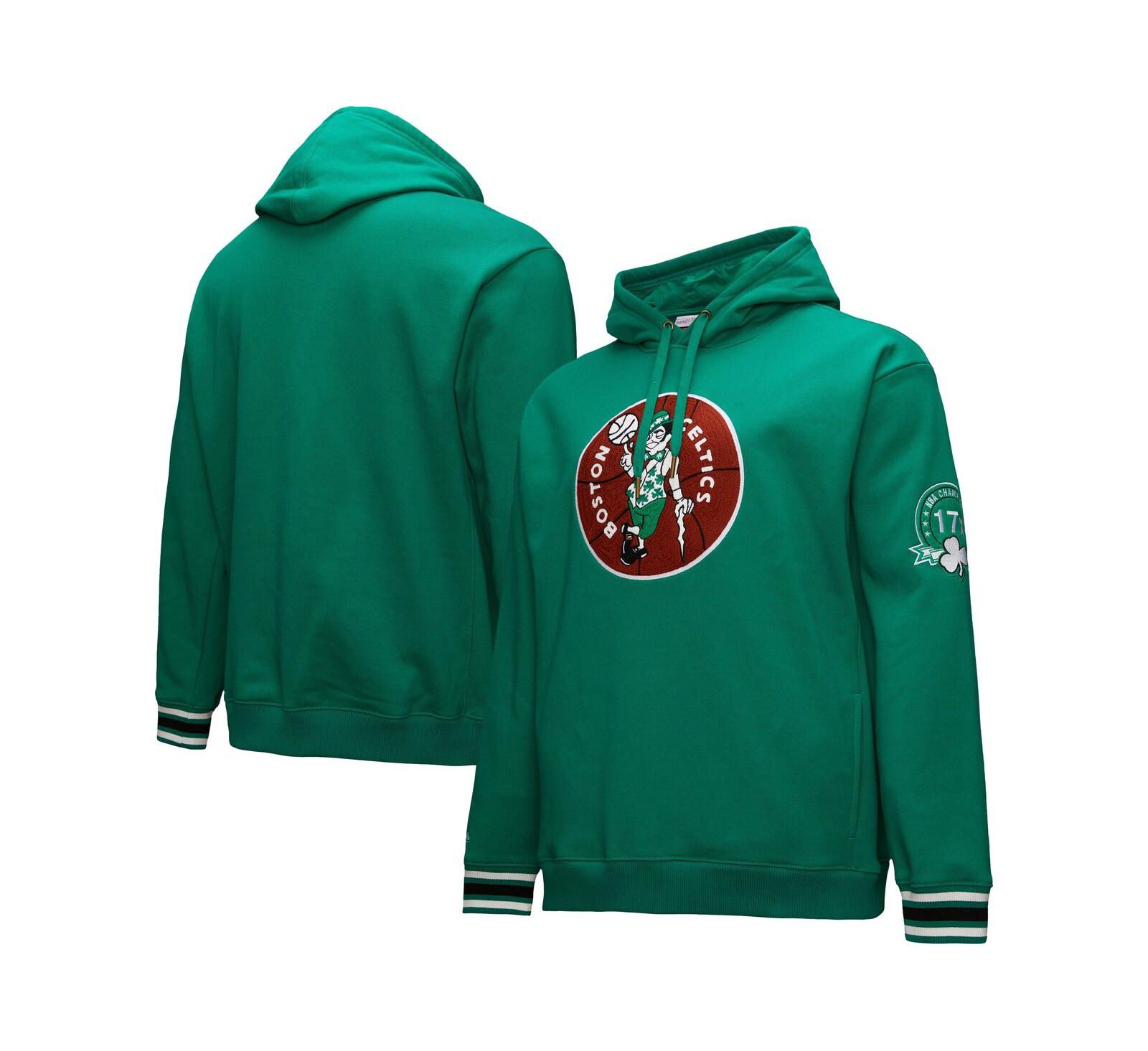 Мужское винтажное худи Mitchell & Ness Boston Celtics с аппликацией, цвет Kelly Green
