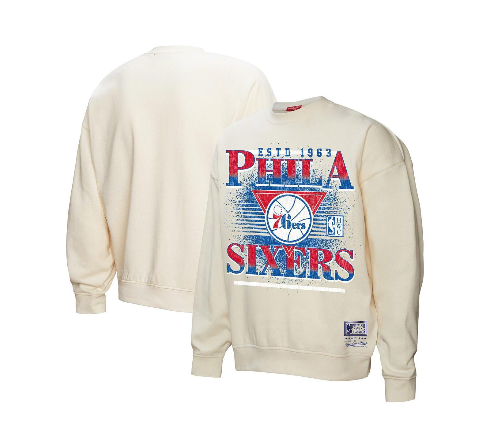 Женская толстовка Mitchell & Ness Philadelphia 76ers Oversprayed Cream