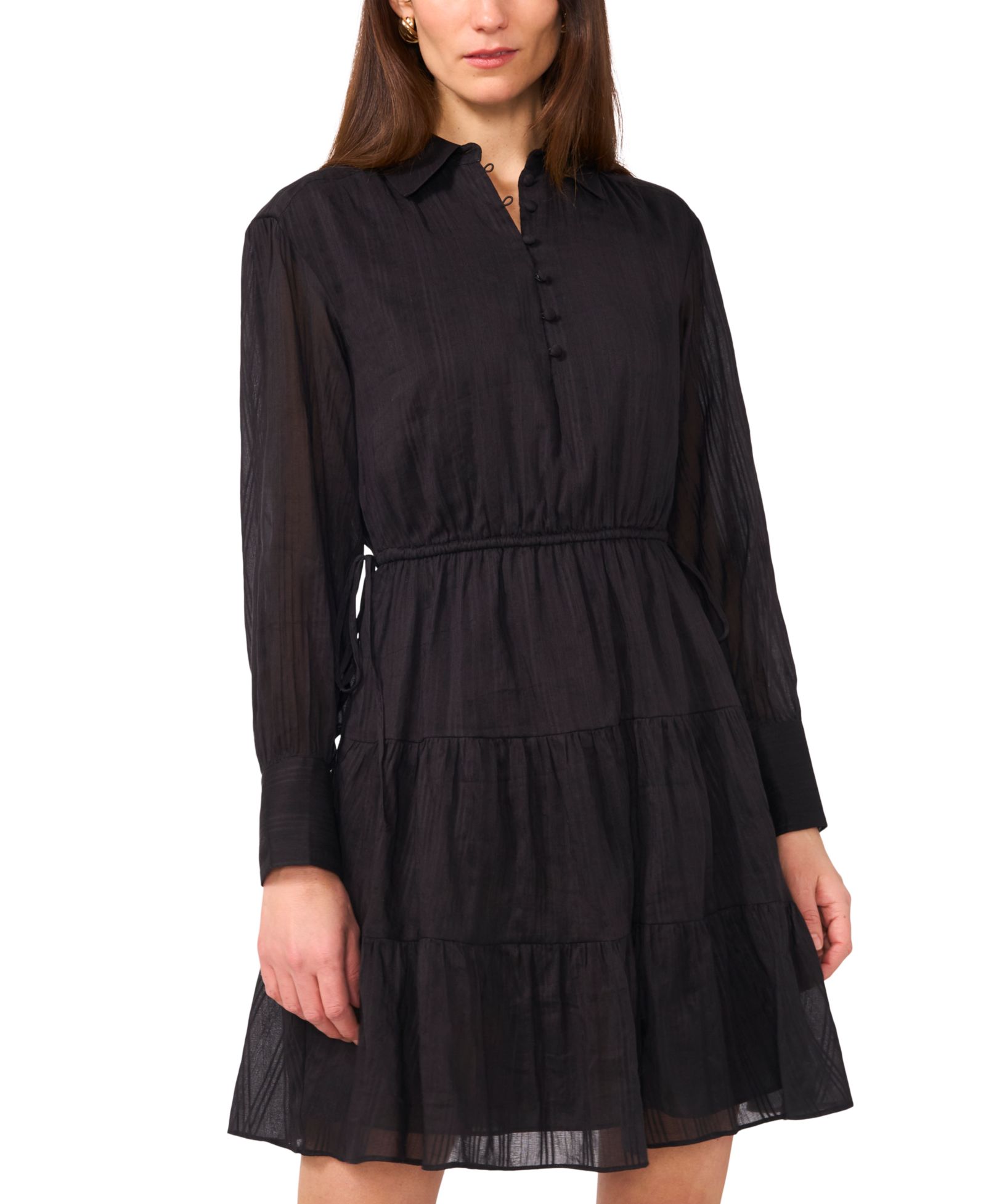 1.STATE Women's Long-Sleeve Tiered Mini Dress